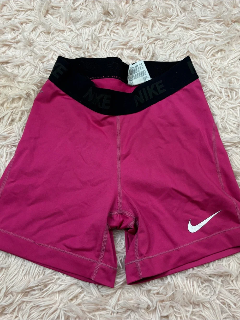 Nike Women’s Magenta Performance Bike Shorts with Black Waistband